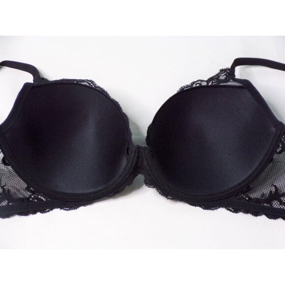 🆕NATORI Feathers Underwire T-Shirt Plunge Bra 34DD Black #730023 - Picture 9 of 10